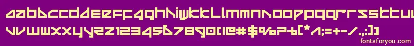 deltarayboldcompact Font – Yellow Fonts on Purple Background