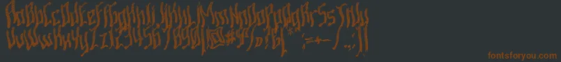 Шрифт ArdourWaved – коричневые шрифты на чёрном фоне