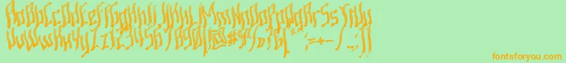 ArdourWaved Font – Orange Fonts on Green Background