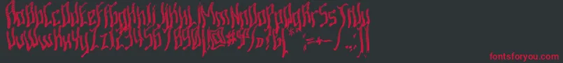 Шрифт ArdourWaved – красные шрифты на чёрном фоне