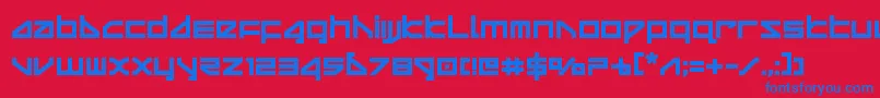 deltarayboldcompact Font – Blue Fonts on Red Background