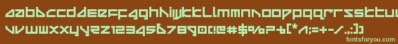 deltarayboldcompact Font – Green Fonts on Brown Background