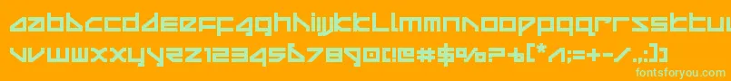 deltarayboldcompact Font – Green Fonts on Orange Background