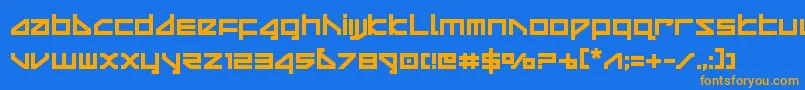 deltarayboldcompact Font – Orange Fonts on Blue Background