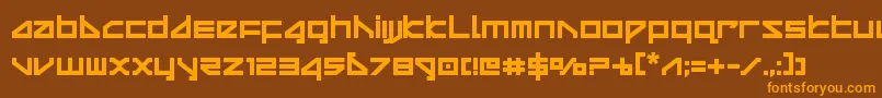 deltarayboldcompact Font – Orange Fonts on Brown Background