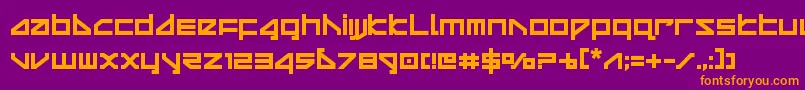 Czcionka deltarayboldcompact – pomarańczowe czcionki na fioletowym tle