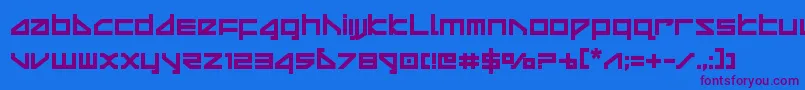 deltarayboldcompact Font – Purple Fonts on Blue Background