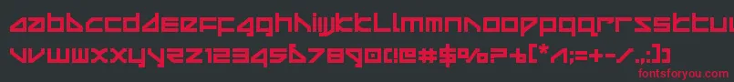 deltarayboldcompact Font – Red Fonts on Black Background