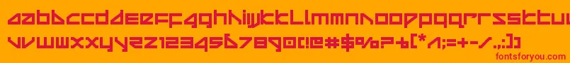 deltarayboldcompact Font – Red Fonts on Orange Background