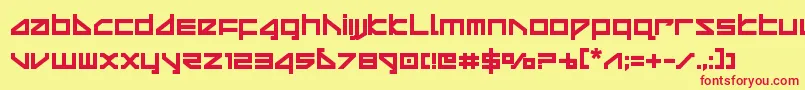 deltarayboldcompact Font – Red Fonts on Yellow Background