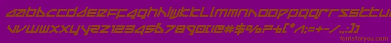 deltarayboldcompactital Font – Brown Fonts on Purple Background