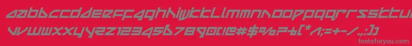 deltarayboldcompactital Font – Gray Fonts on Red Background