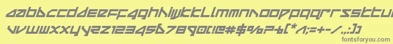 deltarayboldcompactital Font – Gray Fonts on Yellow Background