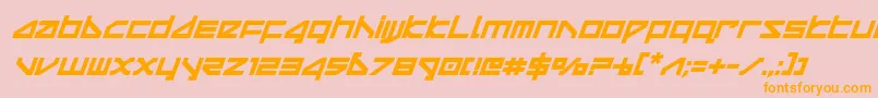 deltarayboldcompactital Font – Orange Fonts on Pink Background