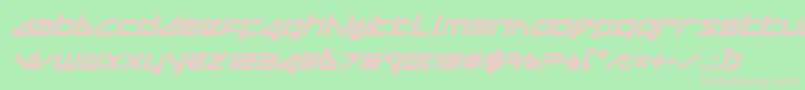 deltarayboldcompactital Font – Pink Fonts on Green Background