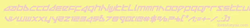 deltarayboldcompactital Font – Pink Fonts on Yellow Background