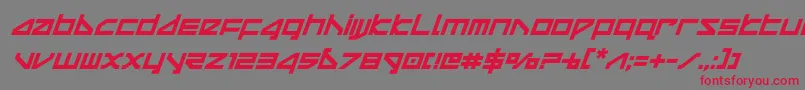 deltarayboldcompactital Font – Red Fonts on Gray Background