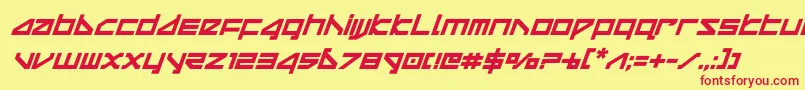 deltarayboldcompactital Font – Red Fonts on Yellow Background