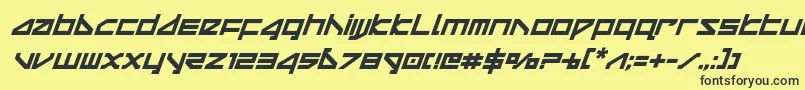 deltarayboldcompactital Font – Black Fonts on Yellow Background