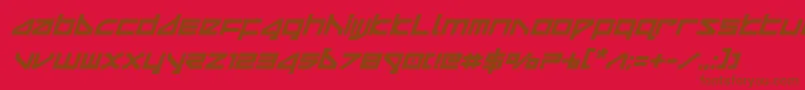 deltarayboldcompactital Font – Brown Fonts on Red Background