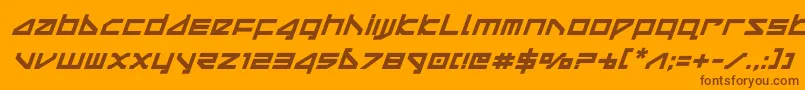 deltarayboldital Font – Brown Fonts on Orange Background