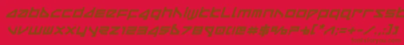 deltarayboldital Font – Brown Fonts on Red Background