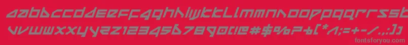 Czcionka deltarayboldital – szare czcionki na czerwonym tle