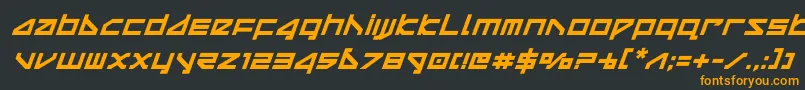 フォントdeltarayboldital – 黒い背景にオレンジの文字