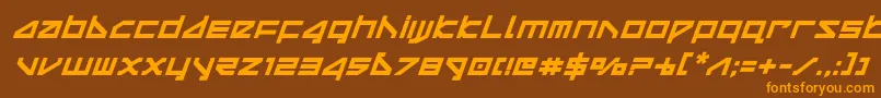 deltarayboldital Font – Orange Fonts on Brown Background