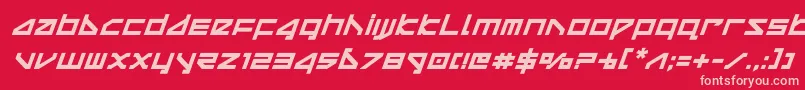 deltarayboldital Font – Pink Fonts on Red Background