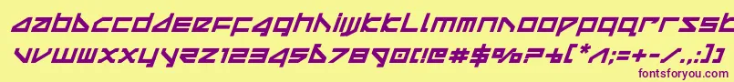 deltarayboldital-Schriftart – Violette Schriften auf gelbem Hintergrund