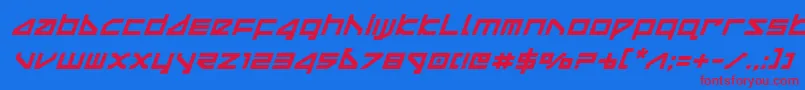 deltarayboldital Font – Red Fonts on Blue Background