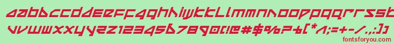 deltarayboldital Font – Red Fonts on Green Background