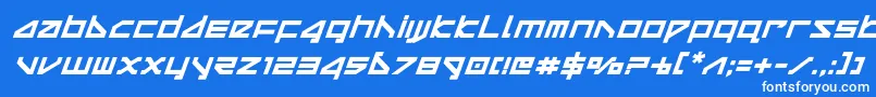 Шрифт deltarayboldital – белые шрифты на синем фоне