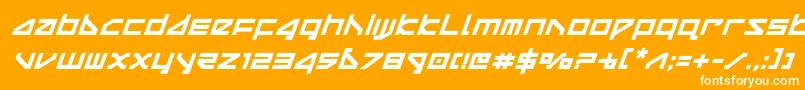 deltarayboldital-Schriftart – Weiße Schriften auf orangefarbenem Hintergrund