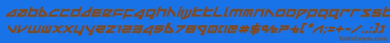 deltarayboldital-Schriftart – Braune Schriften auf blauem Hintergrund
