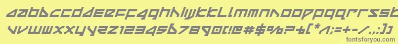deltarayboldital Font – Gray Fonts on Yellow Background