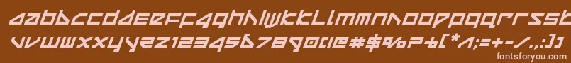 フォントdeltarayboldital – 茶色の背景にピンクのフォント