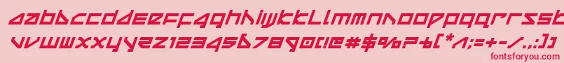 フォントdeltarayboldital – ピンクの背景に赤い文字