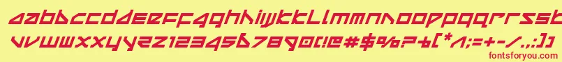 deltarayboldital Font – Red Fonts on Yellow Background