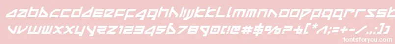 フォントdeltarayboldital – ピンクの背景に白い文字