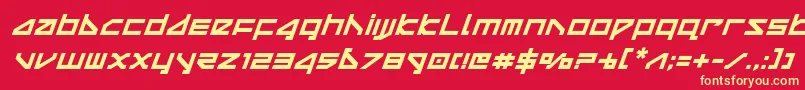 deltarayboldital Font – Yellow Fonts on Red Background