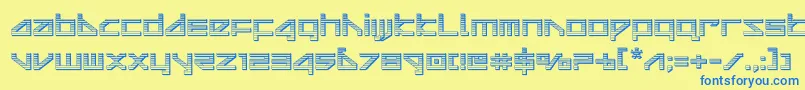 deltaraychrome Font – Blue Fonts on Yellow Background