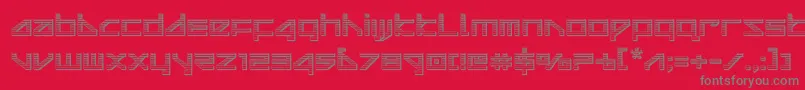 deltaraychrome Font – Gray Fonts on Red Background