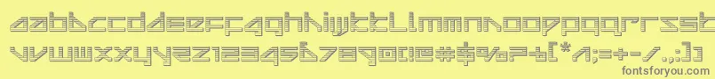 deltaraychrome-Schriftart – Graue Schriften auf gelbem Hintergrund