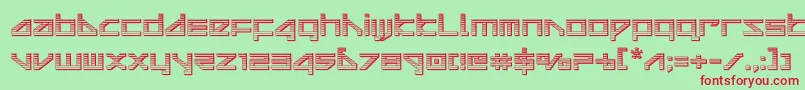 deltaraychrome Font – Red Fonts on Green Background