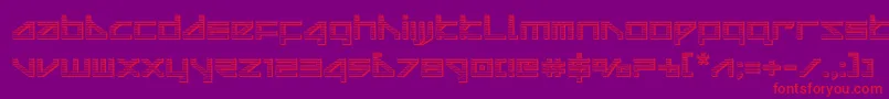 フォントdeltaraychrome – 紫の背景に赤い文字