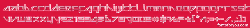 Czcionka deltaraychrome – białe czcionki na czerwonym tle