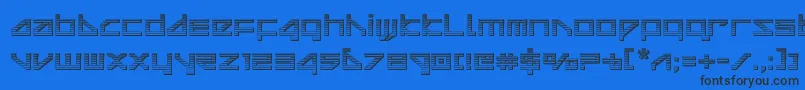 deltaraychrome Font – Black Fonts on Blue Background