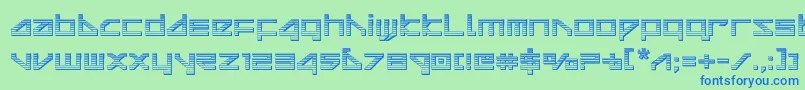 deltaraychrome Font – Blue Fonts on Green Background